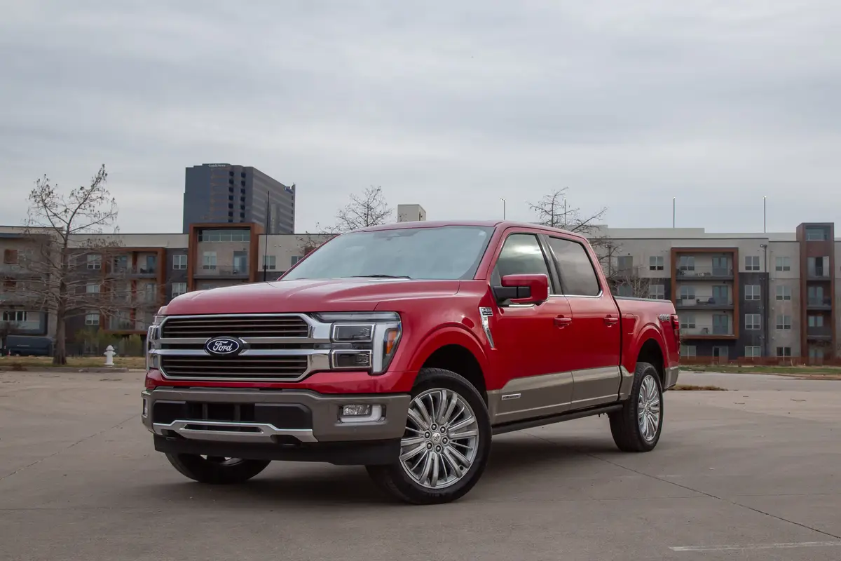 2026 Ford F-150 towing a trailer on highway