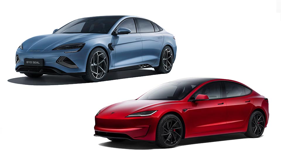 BYD Seal and Tesla Model 3 comparison