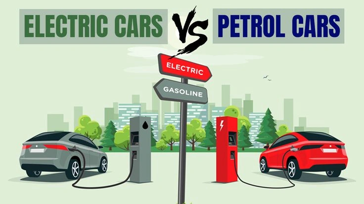Side by side cost comparison of electric and petrol cars