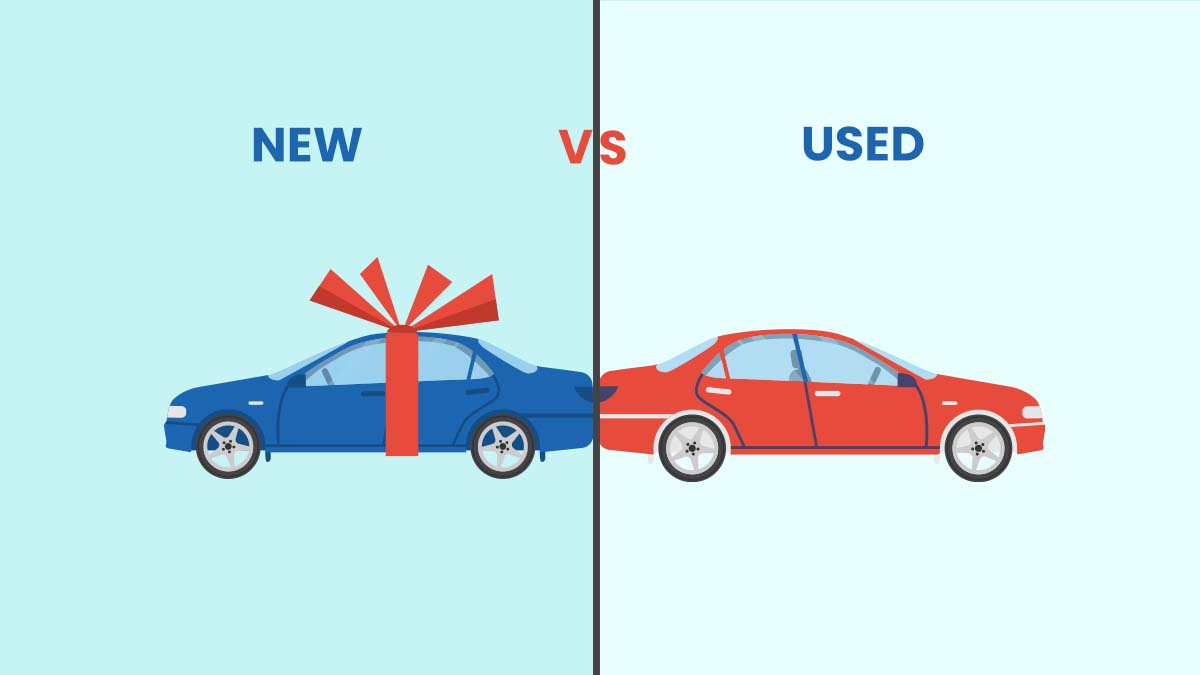 New car showroom vs used car lot comparison